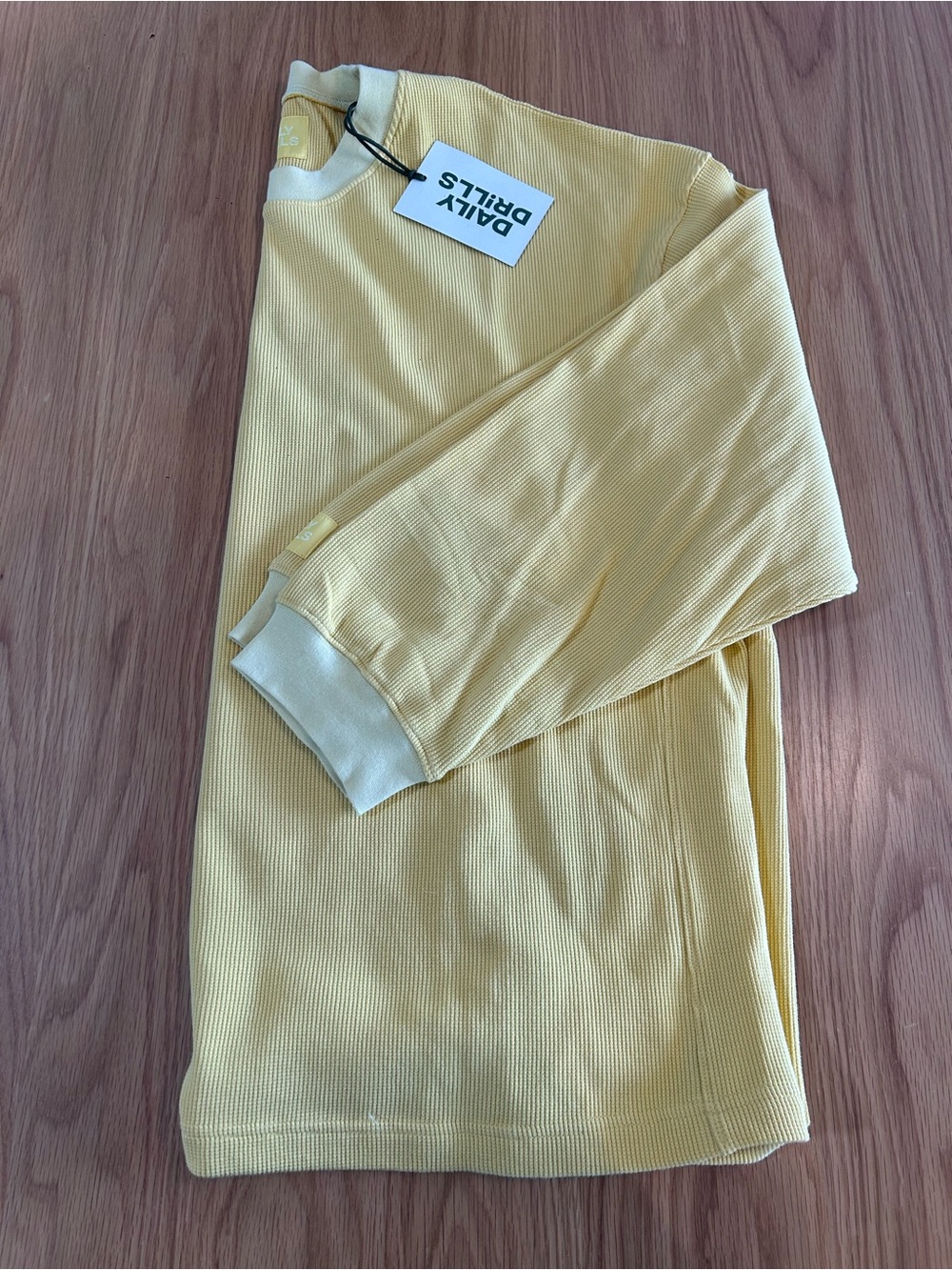 Daily Drills Oversized Thermal - Sunny + Butter Rib w/ Tonal Patch Size M/L NWT